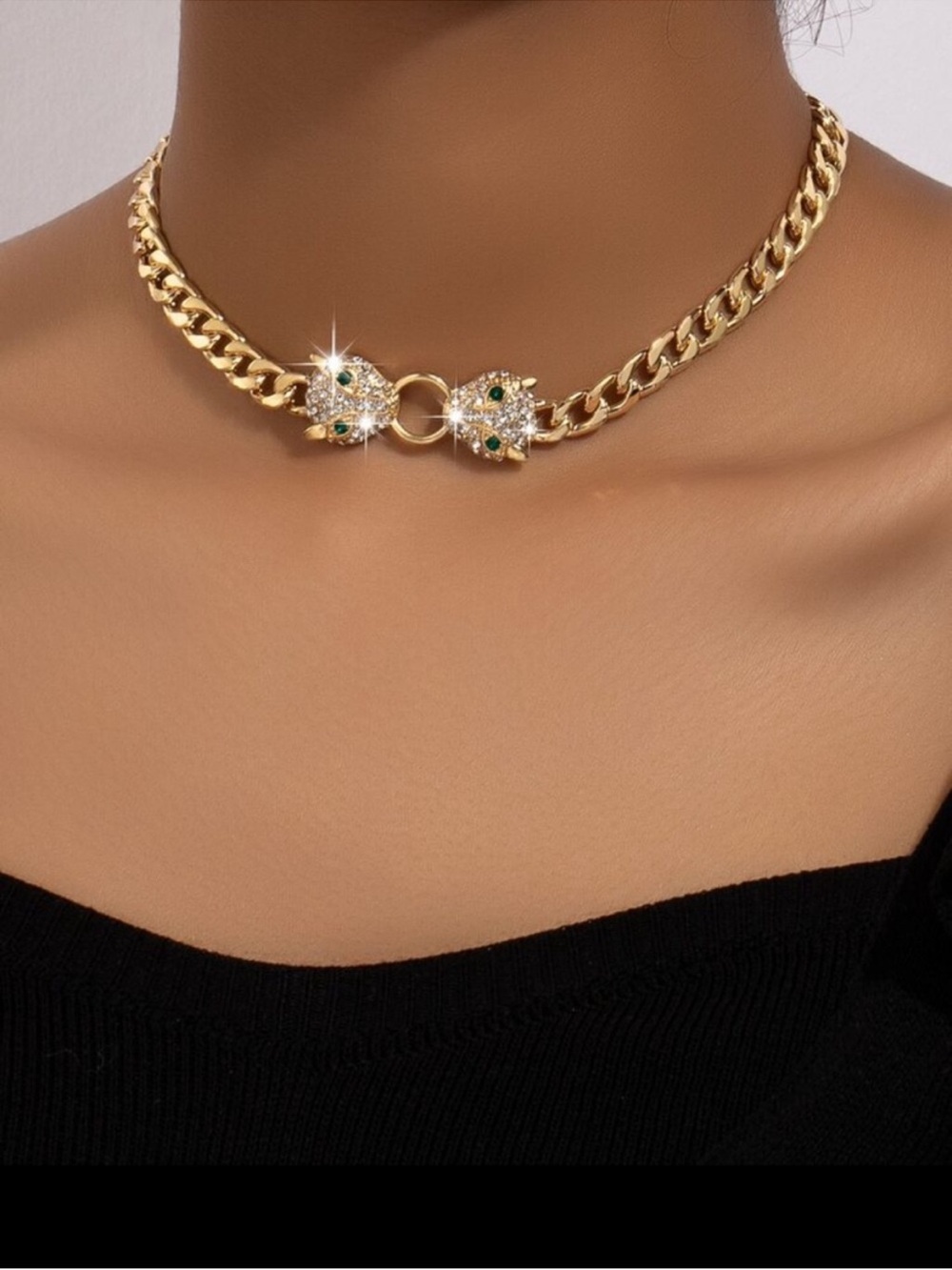 Monte Carlo Panthera Pavé Cuban Necklace